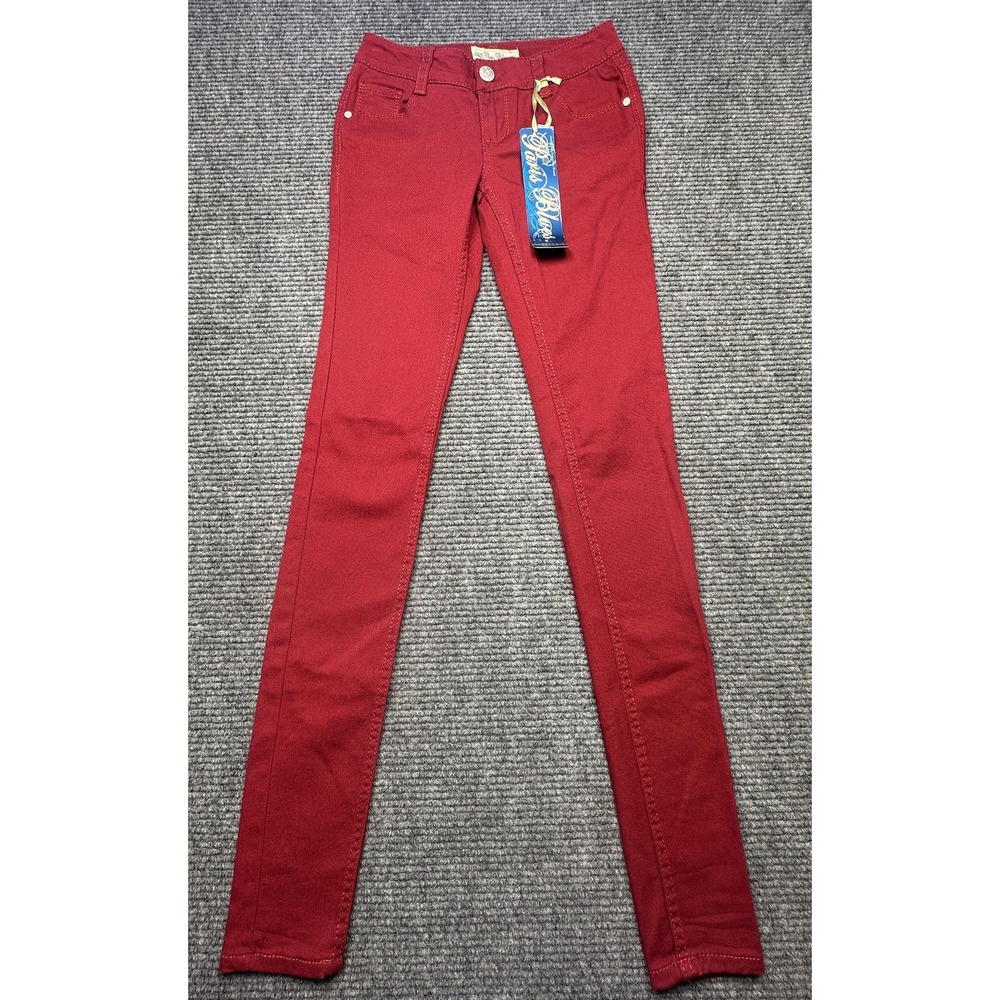 Paris Blues Super Skinny Jeans Juniors 1 Red Extra Slim Stretch Denim Pants